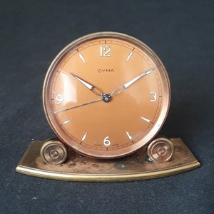 Antieke Cyma Wekker, Antieke Klok, Vintage Klok, Cyma Klok, Cyma, Klok, Mechanische Klok, Tafelklok, Wekker, Klok, Zwitserse