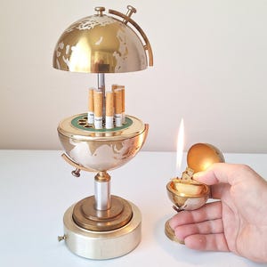 Accendino vintage Laterna Earth, scatola per sigarette, portasigarette, carillon, scatola Laterna, regalo, arredamento per ufficio, regali