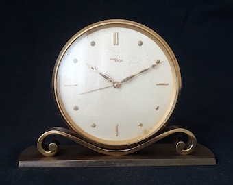 Rare Vintage Imhof Bucherer Swiss Made Brass 8 Day Alarm Clock