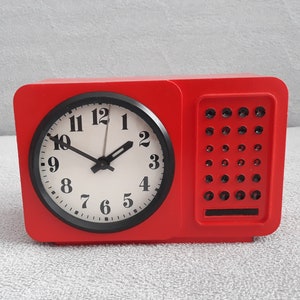 Vintage Television Clock: Mechanical Musical Alarm Desk Clock
