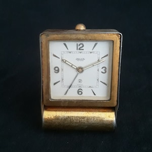 Vintage Cartier Desk Clock Double Face Brass For Sale at 1stDibs