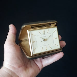 Antique Europa Travel Alarm Clock - 1950s Mechanical Table Clock