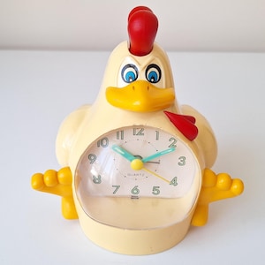 Vintage Rare Original Chicken Clock, Chicken Clock, Rooster Clock, Chick Clock, Alarm Clock, Table Clock, Vintage Clock, Gift, Home Decor