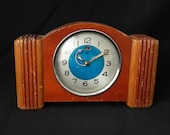 Antique Rare Wooden Airplane Alarm Clock, Airplane Clock, Vintage Clock, Antique Clock, Table Clock, Animated Clock, Clock, Antique Clock