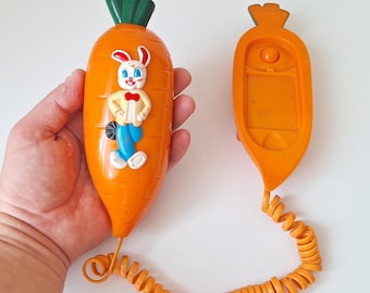 Vintage Novelty Carrot Phone, Rabbit Decor, Fully Working