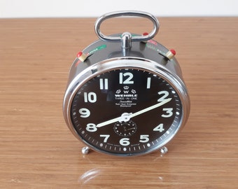 Antique Clock, Wehrle Clock, Three-in-One Clock, 3-Function Clock, Rare Wehrle Clock, Antique Clock, Wehrle, Alarm Clock, Table Clock, Clock