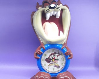 Rare Vintage Tasmanian Devil Alarm Clock, Tasmanian Devil Clock, Tasmanian Devil, Alarm Clock, Table Clock, Clock, Tasmania, Monster Clock Rare Vintage Tasmanian Devil Alarm Clock, Tasmanian Devil Clock, Tasmanian Devil, Alarm Clock, Table Clock, Clock, Tasmania, Monster Clock
