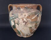 Antique Vessel, Primitive Clay Pot, Wabi-Sabi Décor, Rustic Mediterranean Amphora, Vintage Earthenware Vase, Old Jug