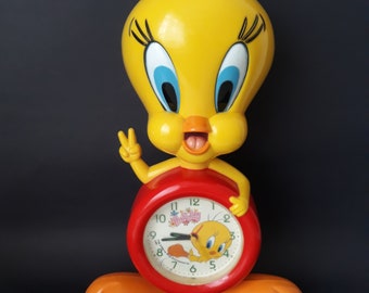 ヴィンテージ 1980年代 トゥイーティーバード 目覚まし時計：希少な