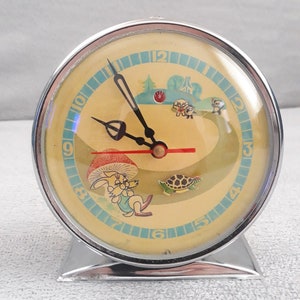 Vintage Animated Rabbit & Turtle Alarm Clock