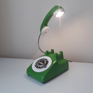 Green Lamp, Green Desk Lamp, Phone Lamp, Telephone  Lamp, Office Decor, Gifts, Home, Decor, Lamp, Gift