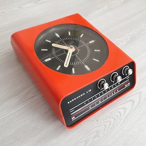 Europhon H30, Rare Europhon Wall Clock Radio, Space Age, Orange Clock, Orange Radio, Wall Clock, Space Age Clock, Space Age Radio, Europhon