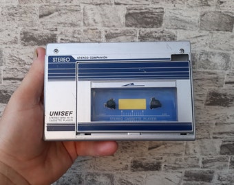 Vintage Unisef Stereo Walkman, Kassettenspieler, Retro Kassettenspieler, Unisef Walkman, Kassettenspieler, Walkman, Unisef V-1, Kassette, Geschenke