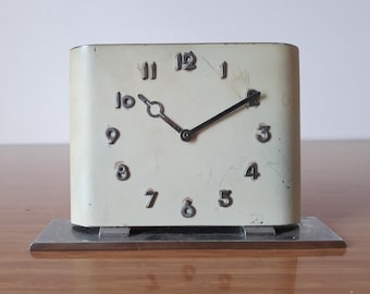 Rare 1950s Antique Blind Alarm Clock: Vintage Mechanical Table Clock