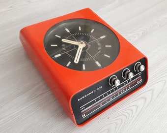 Europhon H30, Rare Europhon Wall Clock Radio, Space Age, Orange Clock, Orange Radio, Wall Clock, Space Age Clock, Space Age Radio, Europhon