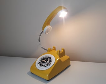 Yellow Lamp, Desk Lamp, Phone Lamp, Yellow Table Lamp, Office Decor, Telephone Lamp, Retro Lamp, Home Decor, Lamp, Gift, Yellow