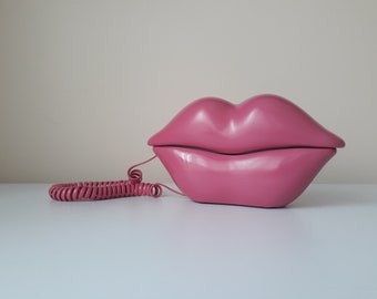 Vintage Lip Phone, Fuchsia Phone, Vintage Pink Phone, Pink Phone Home Phone, Telephone, Lip Phone, Phone, Pink Phone, Pink, Home Decor