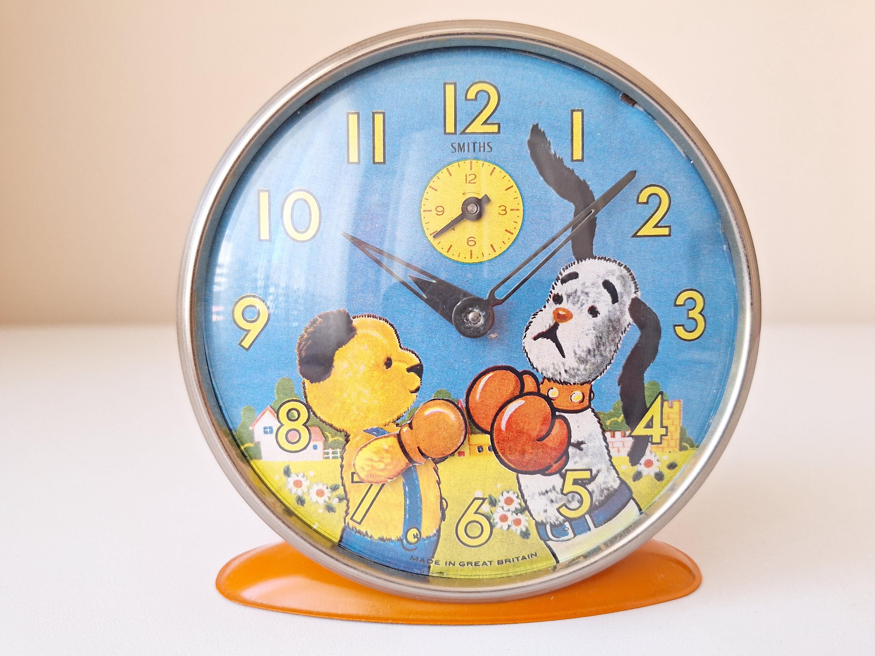 Antique Smiths Sooty and Sweep Alarm Clock, 1950s Collector's