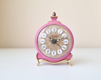 Pink Rhinestone Clock - Vintage Phinney Walker Alarm Clock Working