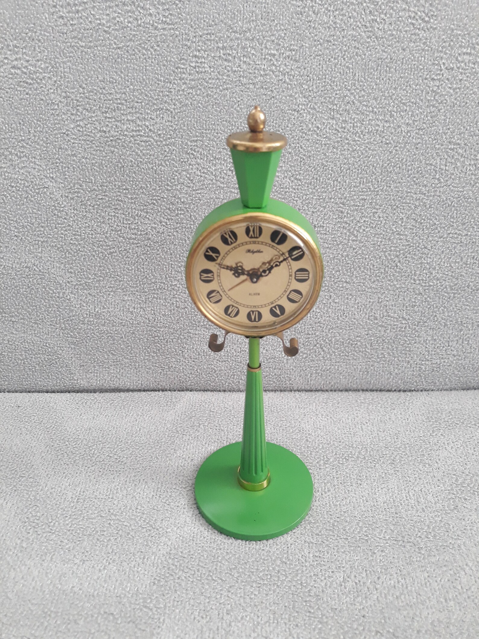 Vintage Clock Street Lamp Clock Green Clock Desk Clock Etsy