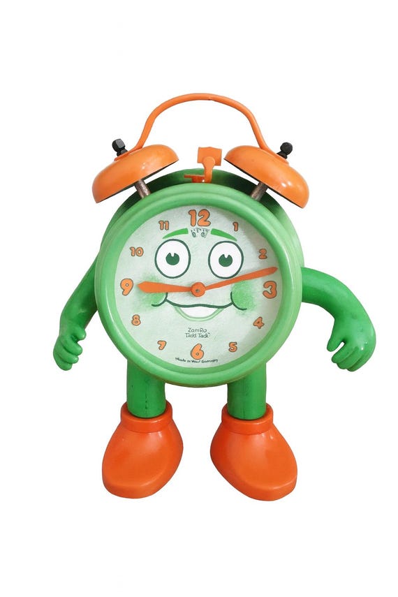 Vintage Zentra Ticki Tack Alarm Clock: 1980s Jerger Nursery Decor