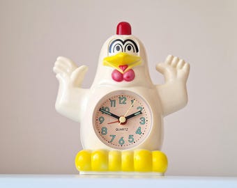 1980年代のヴィンテージ鶏目覚まし時計：雄鶏の鳴き声 - Etsy 日本