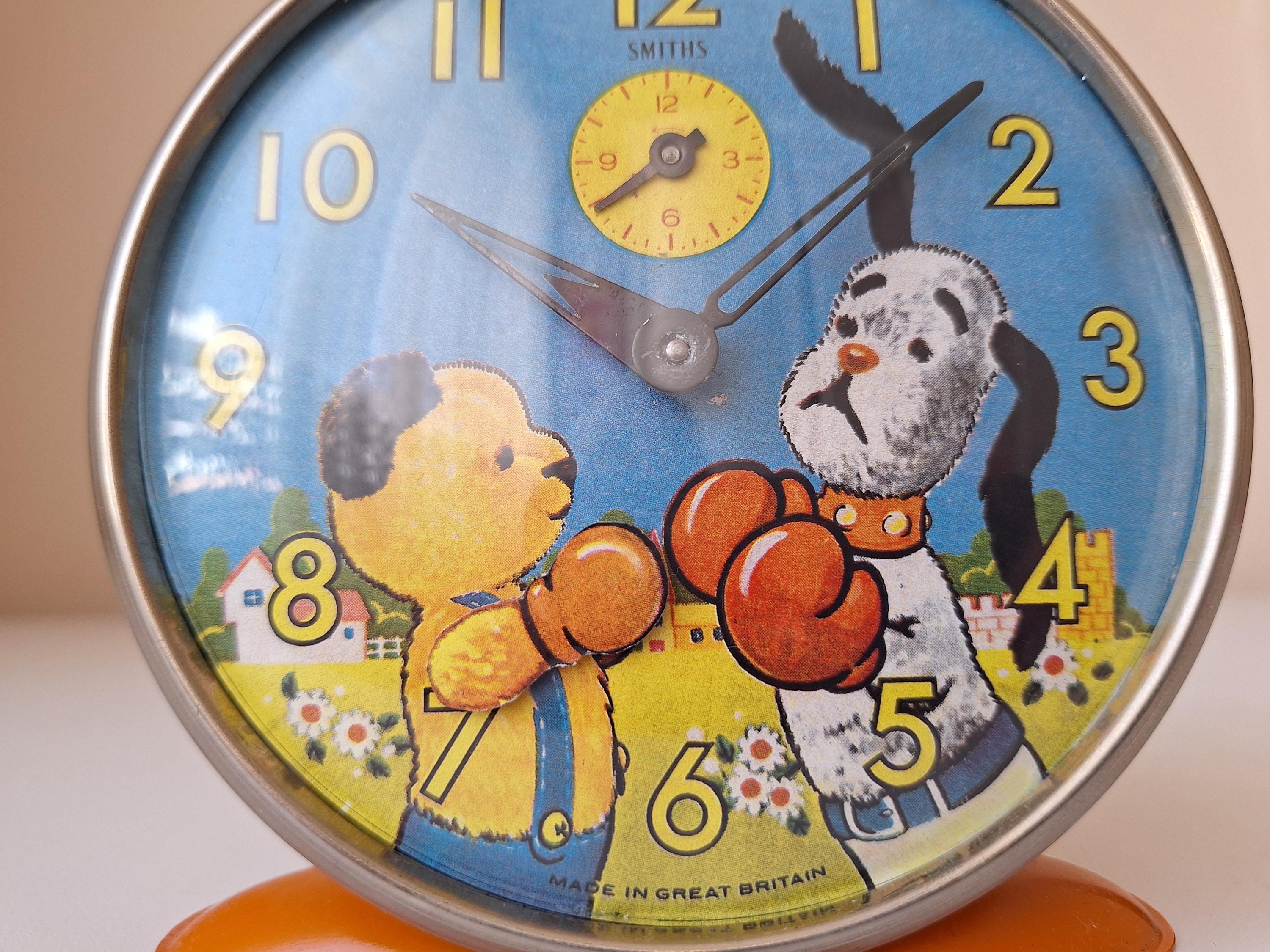 Antique Smiths Sooty and Sweep Alarm Clock, 1950s Collector's
