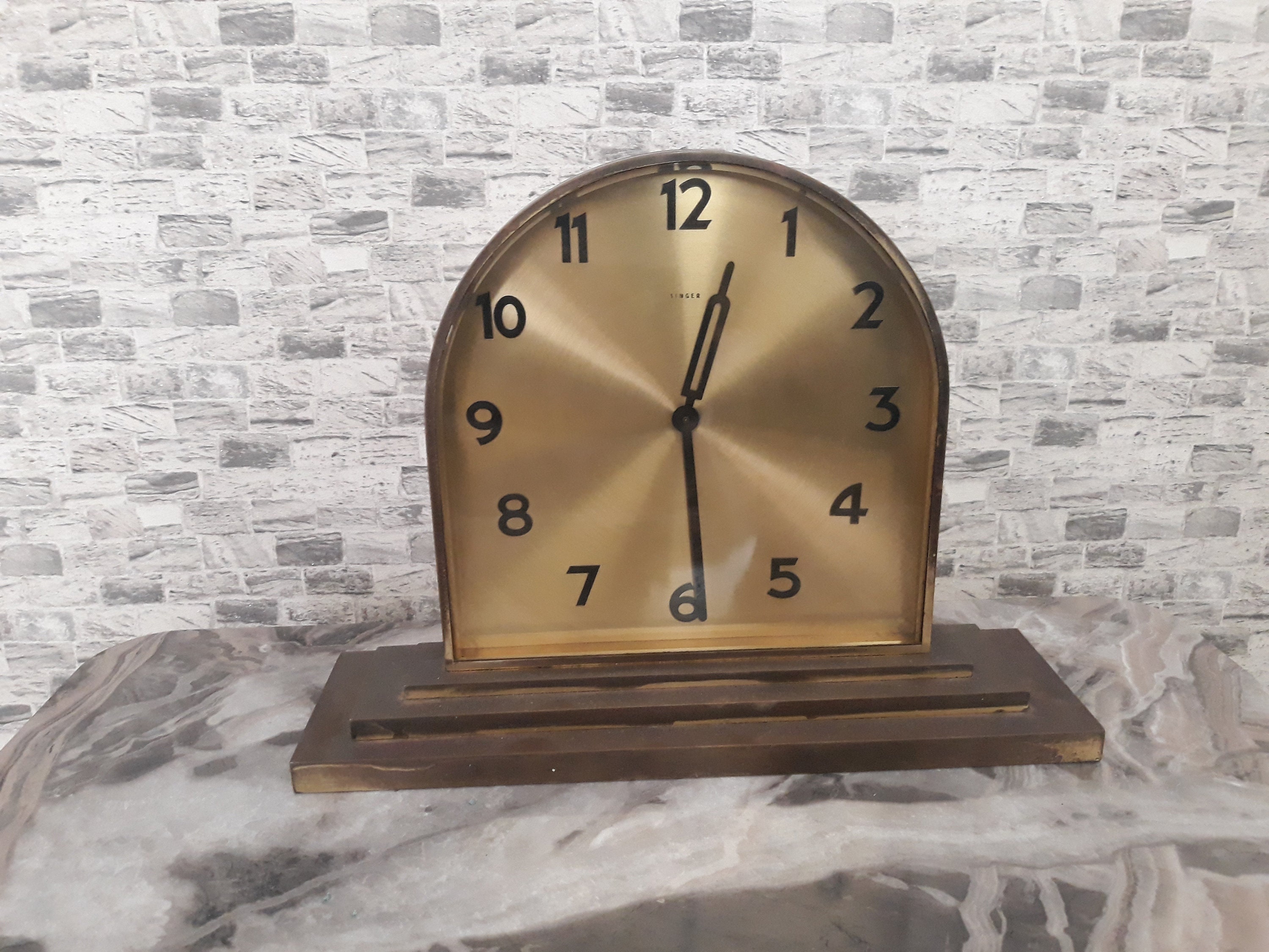 Singer Factory Clock Antique Singer Mechanical Clock: Fireplace Table Decor - Etsy