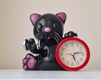 Vintage 1980s Sports Cat Alarm Clock: Made in Germany - Etsy