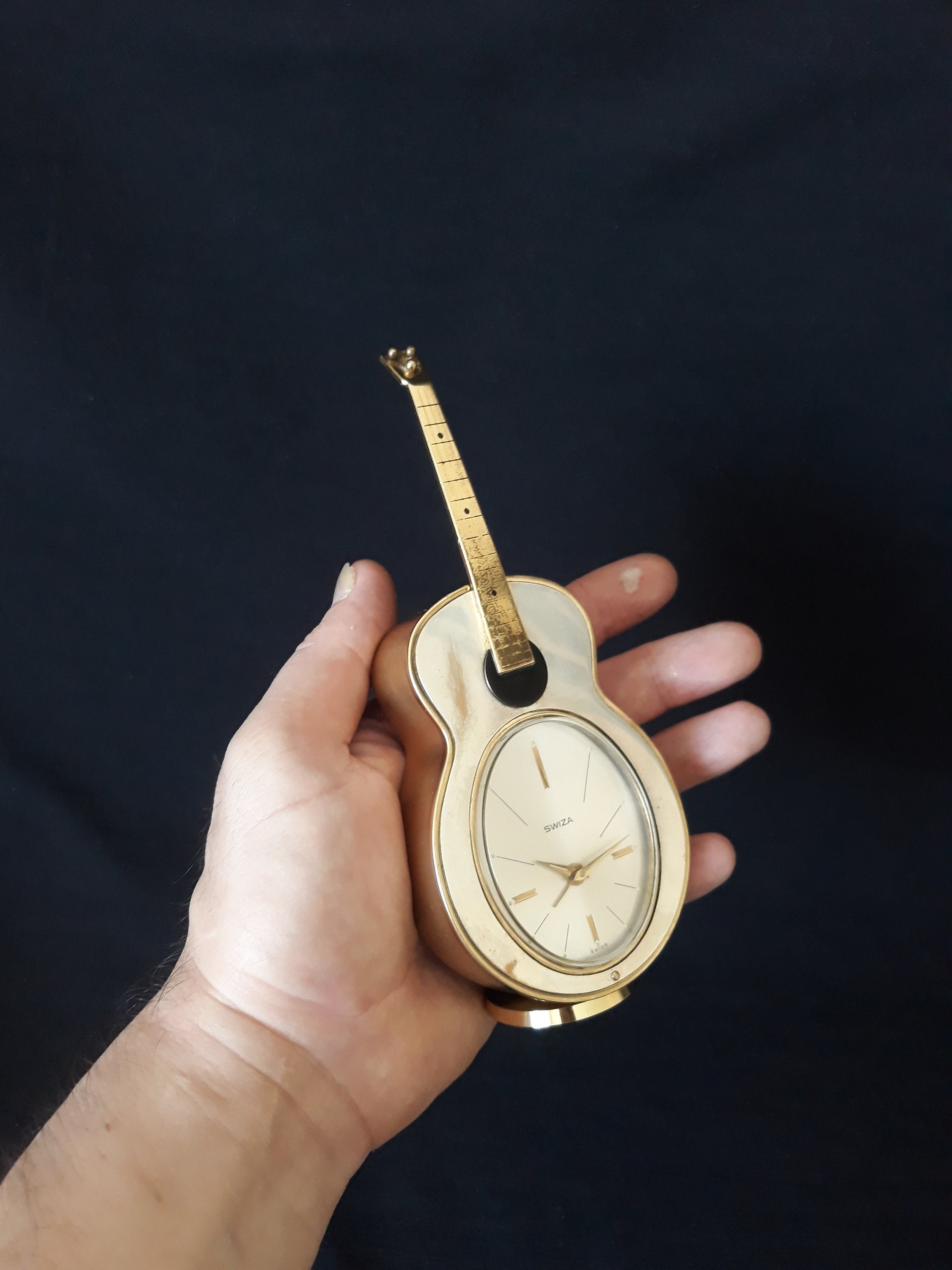 Raro Reloj despertador musical Swiza Guitar Melodi Reloj de