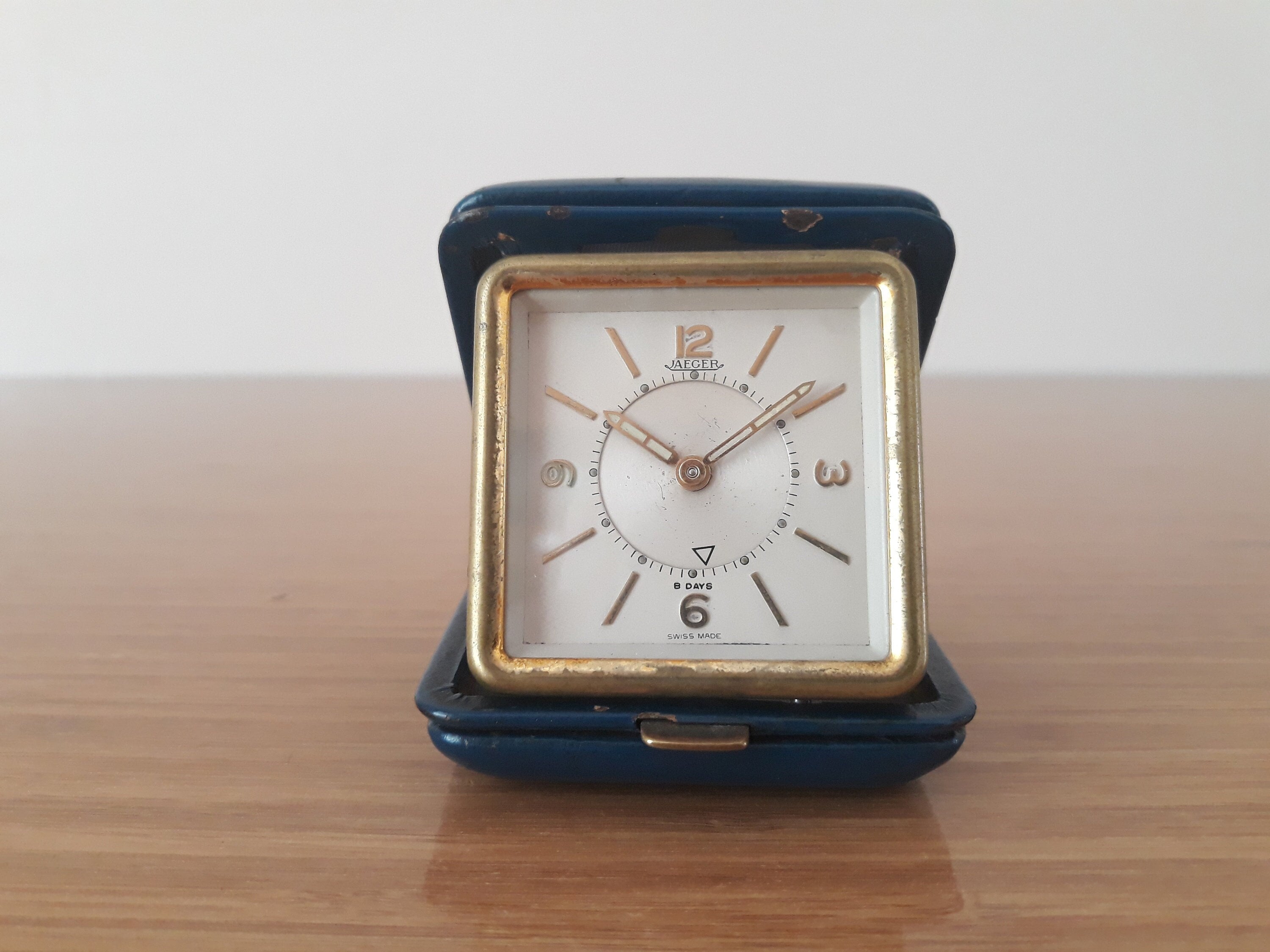 希少なイェーガーの8日間目覚まし時計：ヴィンテージテーブル