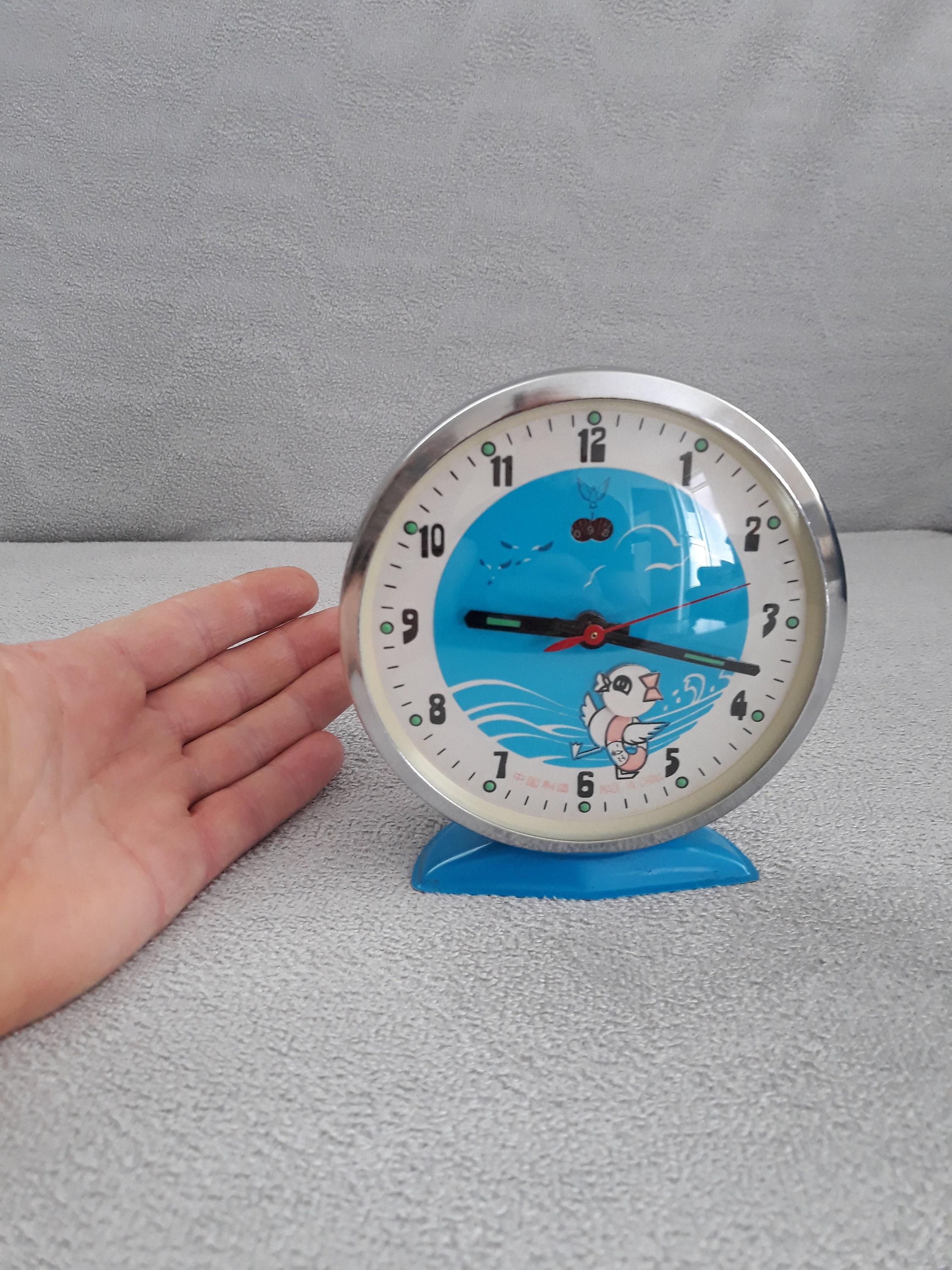Vintage Animated Chick Alarm Clock - 1970s Mechanical Table Clock