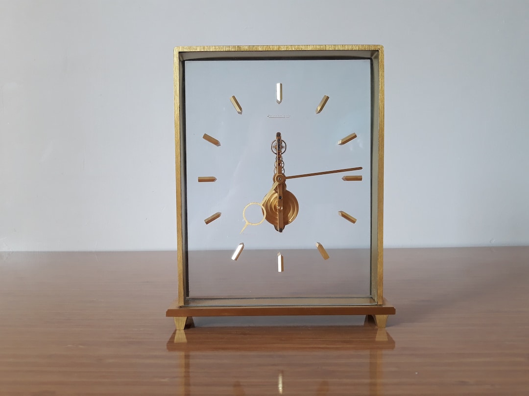 Rare Jaeger Lecoultre Table Clock, Jaeger Lecoultre Clock, Jaeger