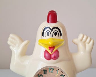 1980年代のヴィンテージチキン目覚まし時計：雄鶏が鳴く - Etsy 日本