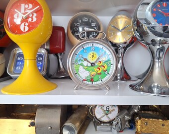 Antique Very Rare French JAZ Chicken Alarm Clock, 1950s Working