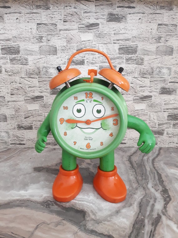 Vintage Zentra Ticki Tack Alarm Clock: 1980s Jerger Nursery Decor