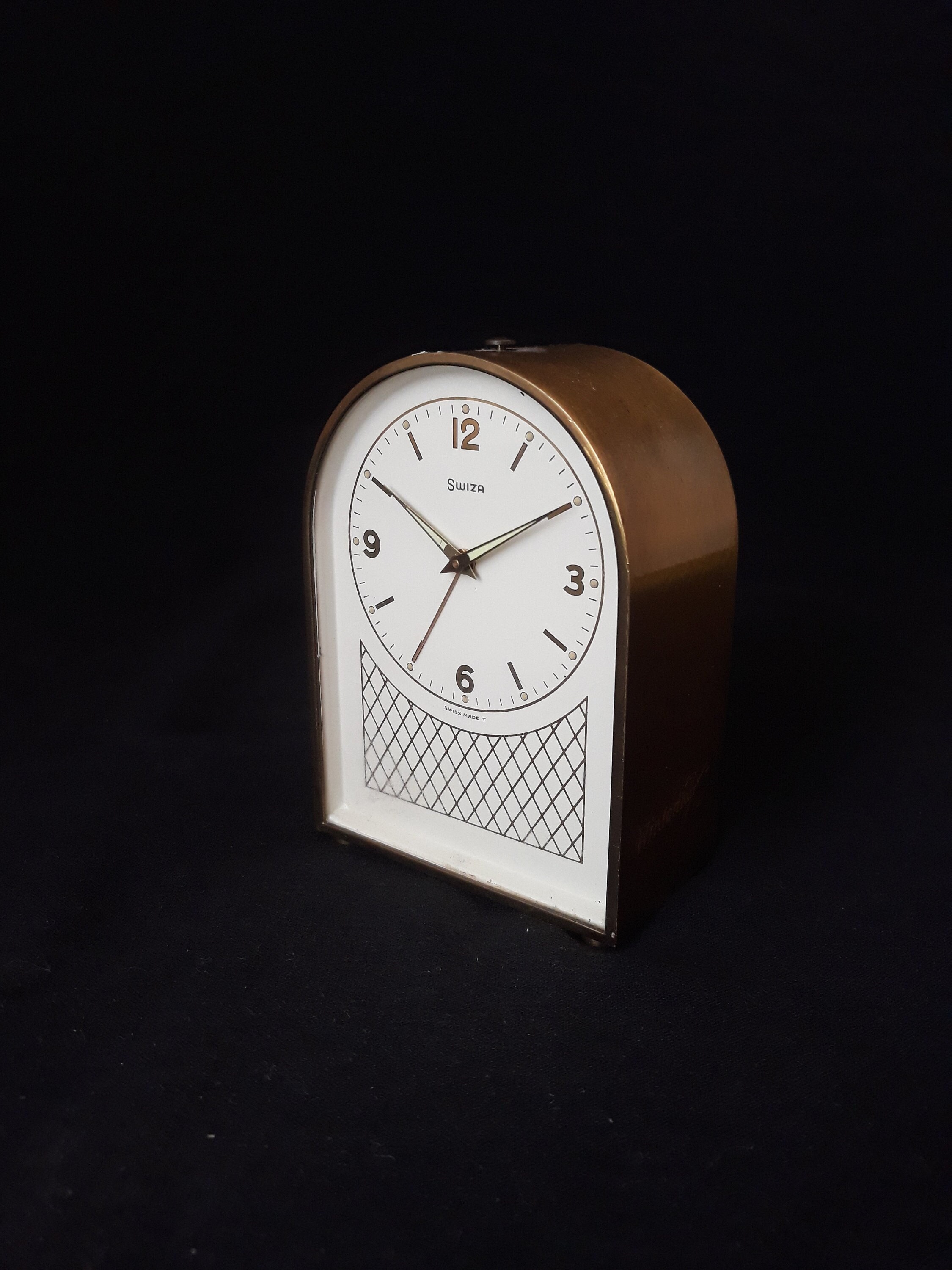 Vintage Alarm Clock Swiza Oil Lamp 