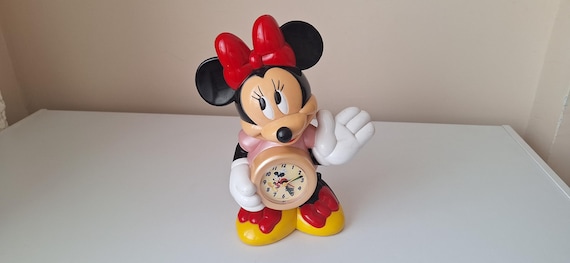 1980年代のヴィンテージ ミニーマウス ミュージカル アラーム クロック