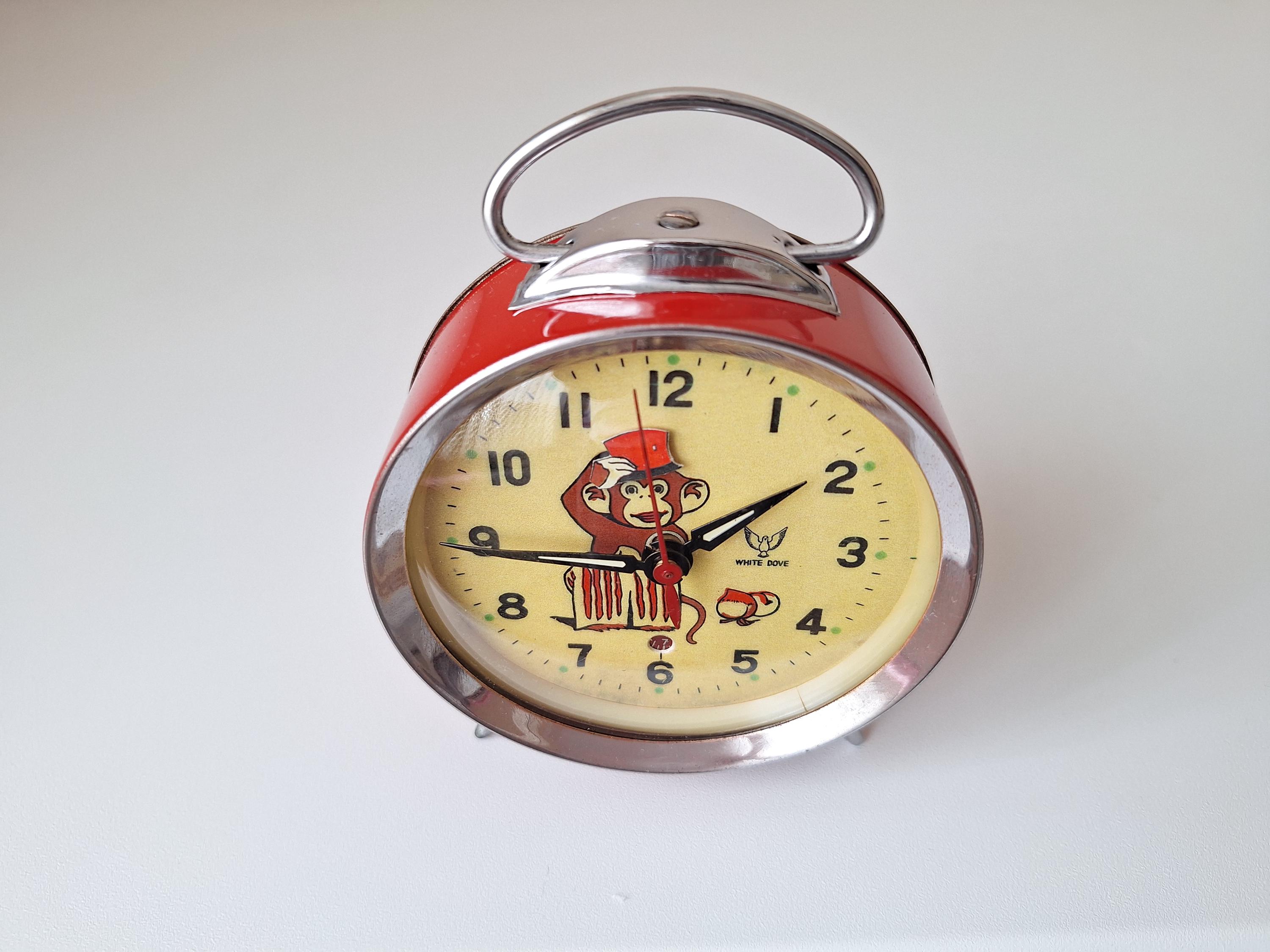 MECHANICAL ALARM CLOCK　昭和レトロ　激レア　当時物未使用品 Antique Chimp Animation Alarm Clock, 1970s Monkey Clock - Etsy