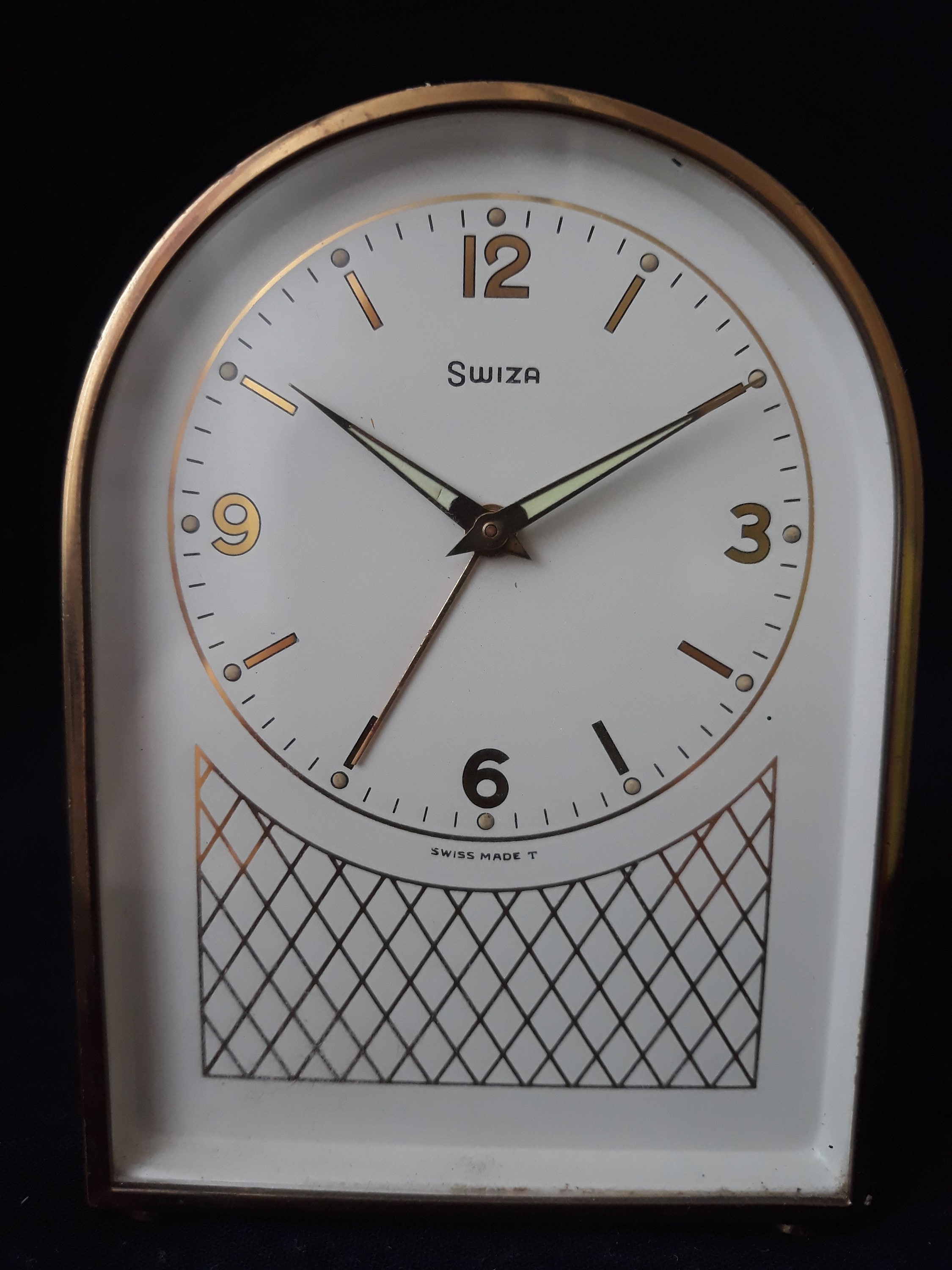 Swiza スウィザ ヴィンテージ目覚まし時計 スイス製ヴィンテージ時計 Swiza トラベルアラームクロック 革ケース