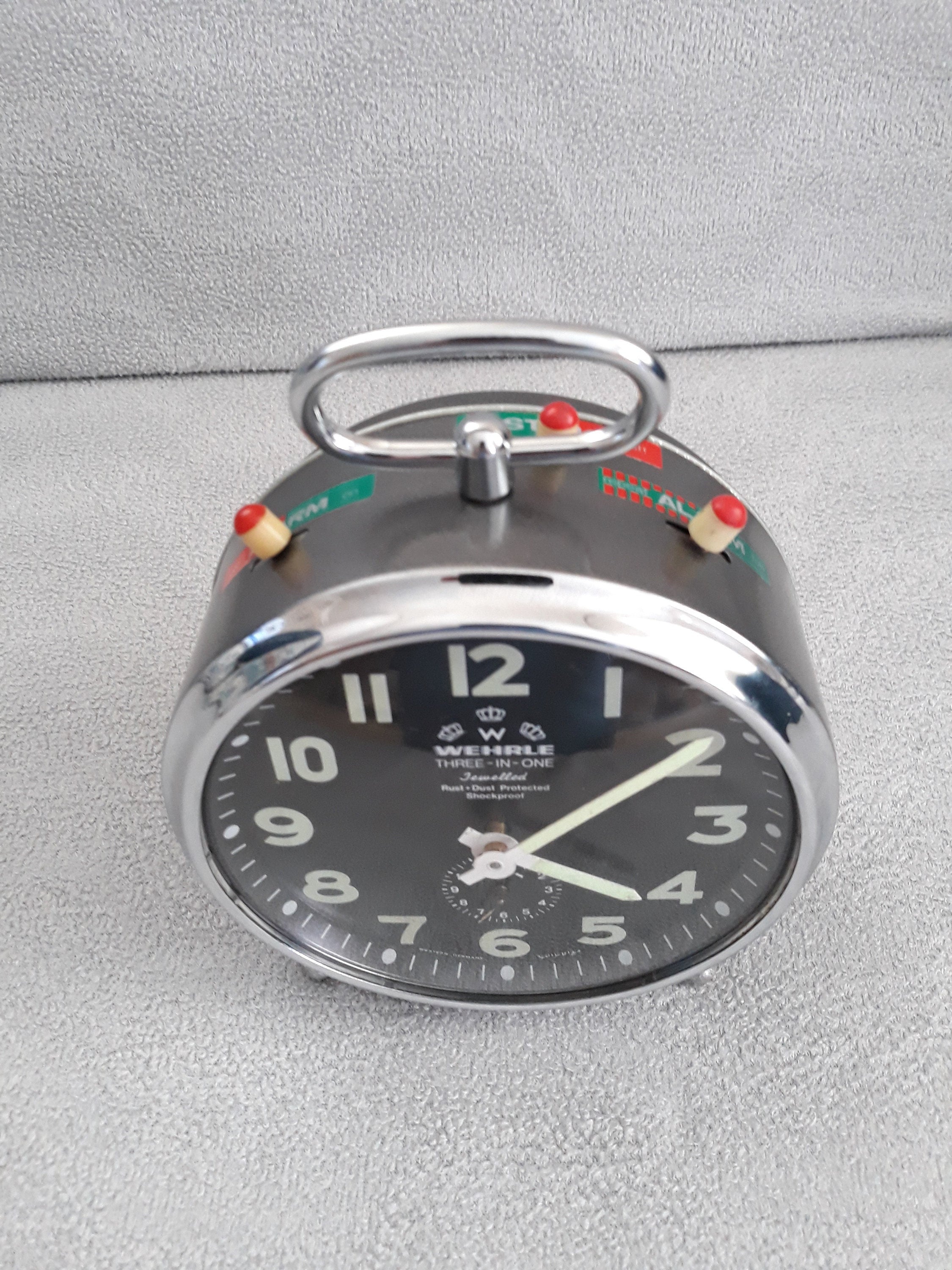 Vintage Wehrle Alarm Clock: Rare Three-in-one Table Clock - Etsy