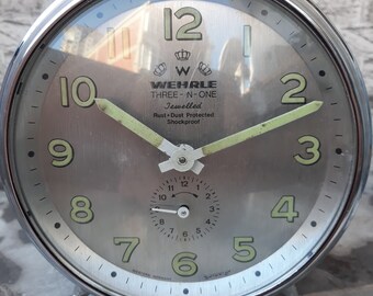 Rare Wehrle Three-in-one Alarm Clock: 1960s German Vintage - Etsy