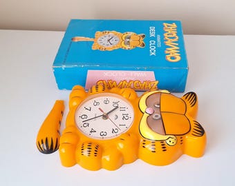 1980年代のヴィンテージガーフィールド壁掛け時計：オリジナル漫画の