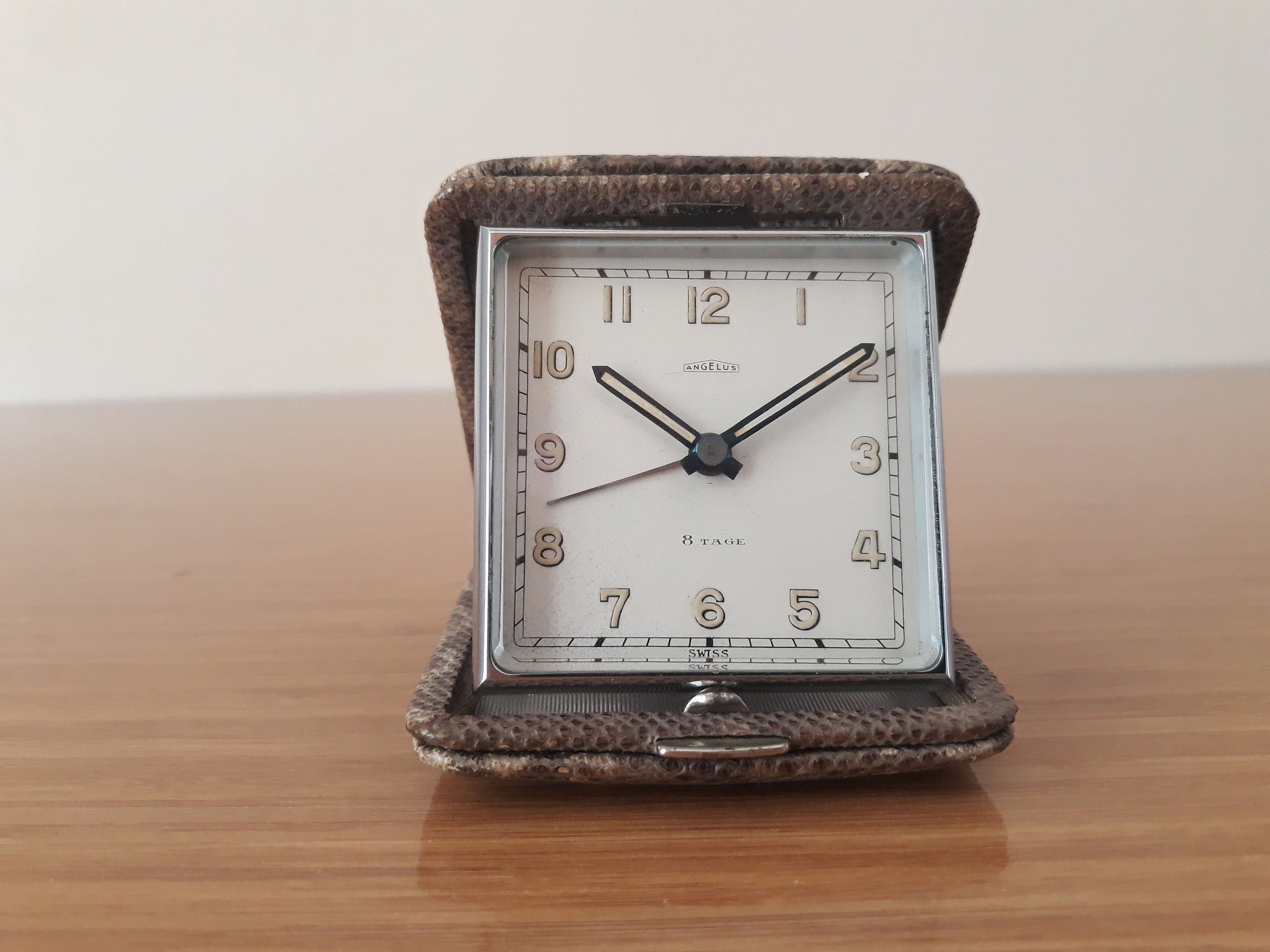 Antique 8 Day Angelus Alarm Clock, Antique Clock, Vintage
