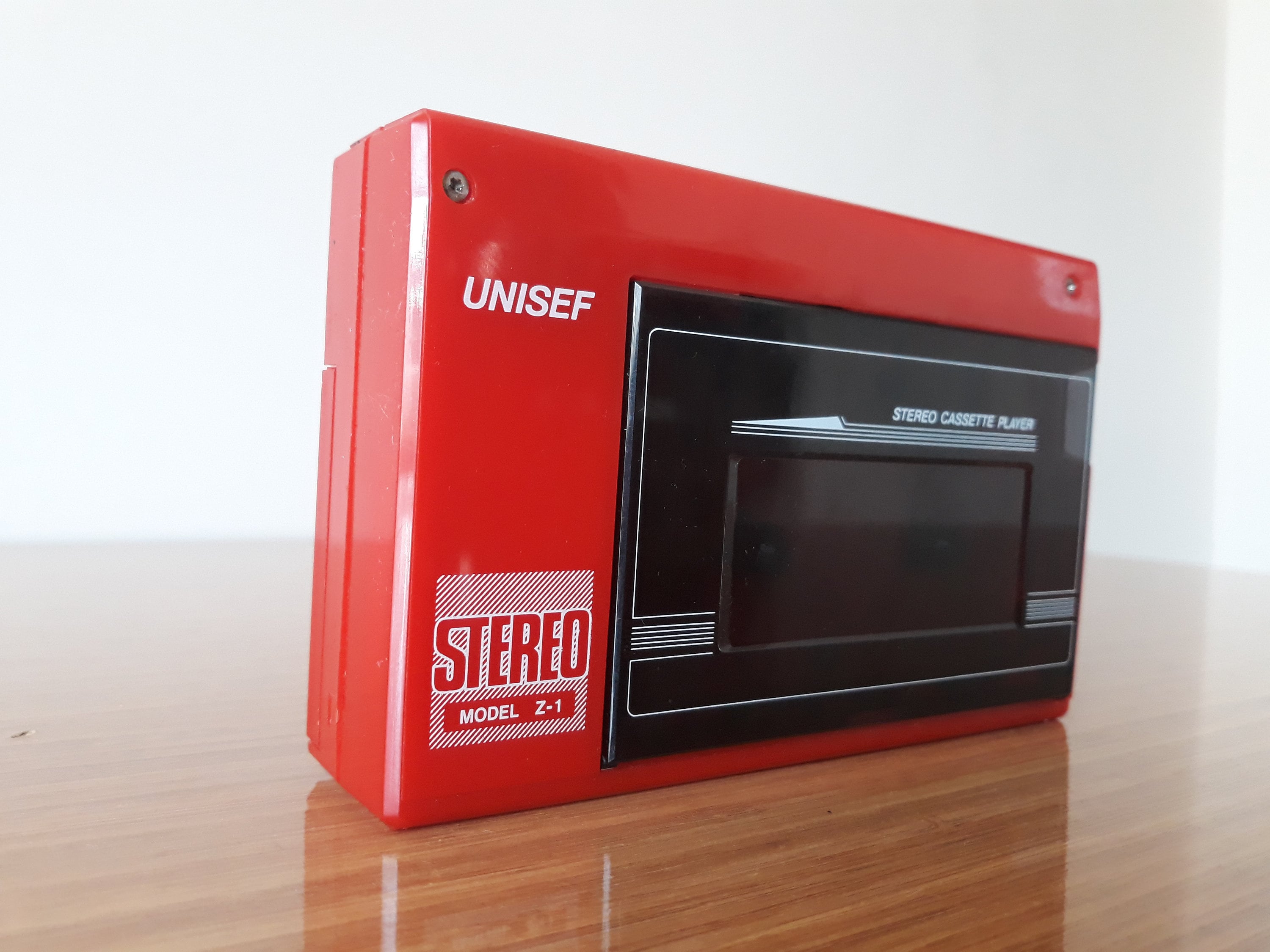 Vintage UNISEF Stereo Walkman: Retro Cassette Player, Made in