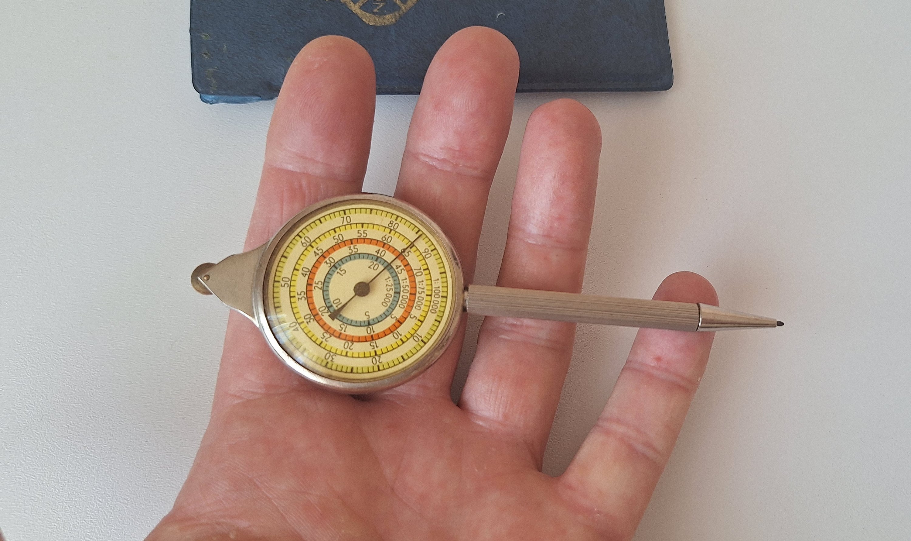 Antique Map Measurer: Vintage Cartography Tool, 1900s Opisometer