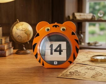 1980s Retro Tiger Desk Calendar: Pop Art Decor