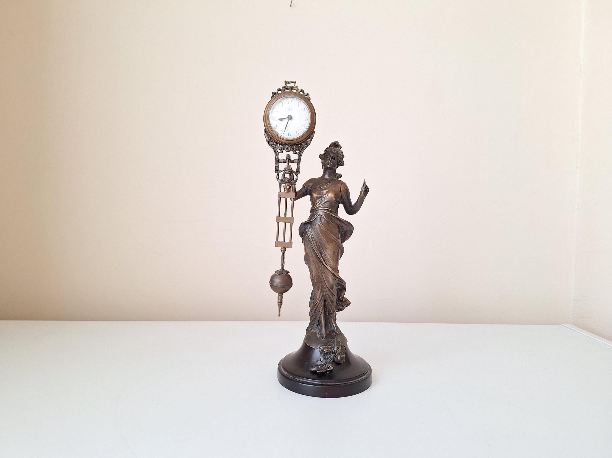 Antique Junkhans Bronze Goddess Pendulum Clock - 1900, Germany - Etsy