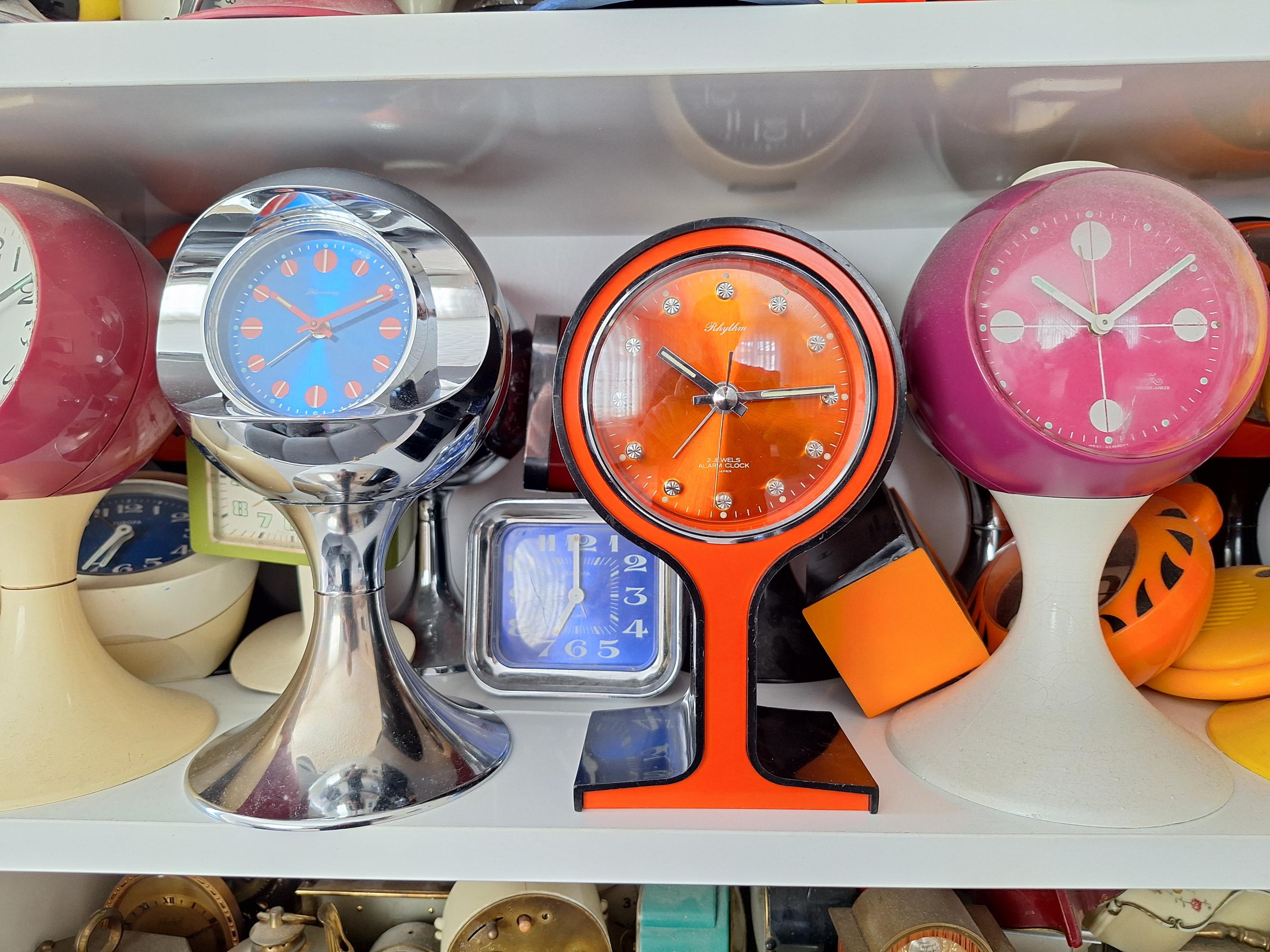 Vintage 1970s Orange Space Age Rhythm Alarm Clock - Japan Made