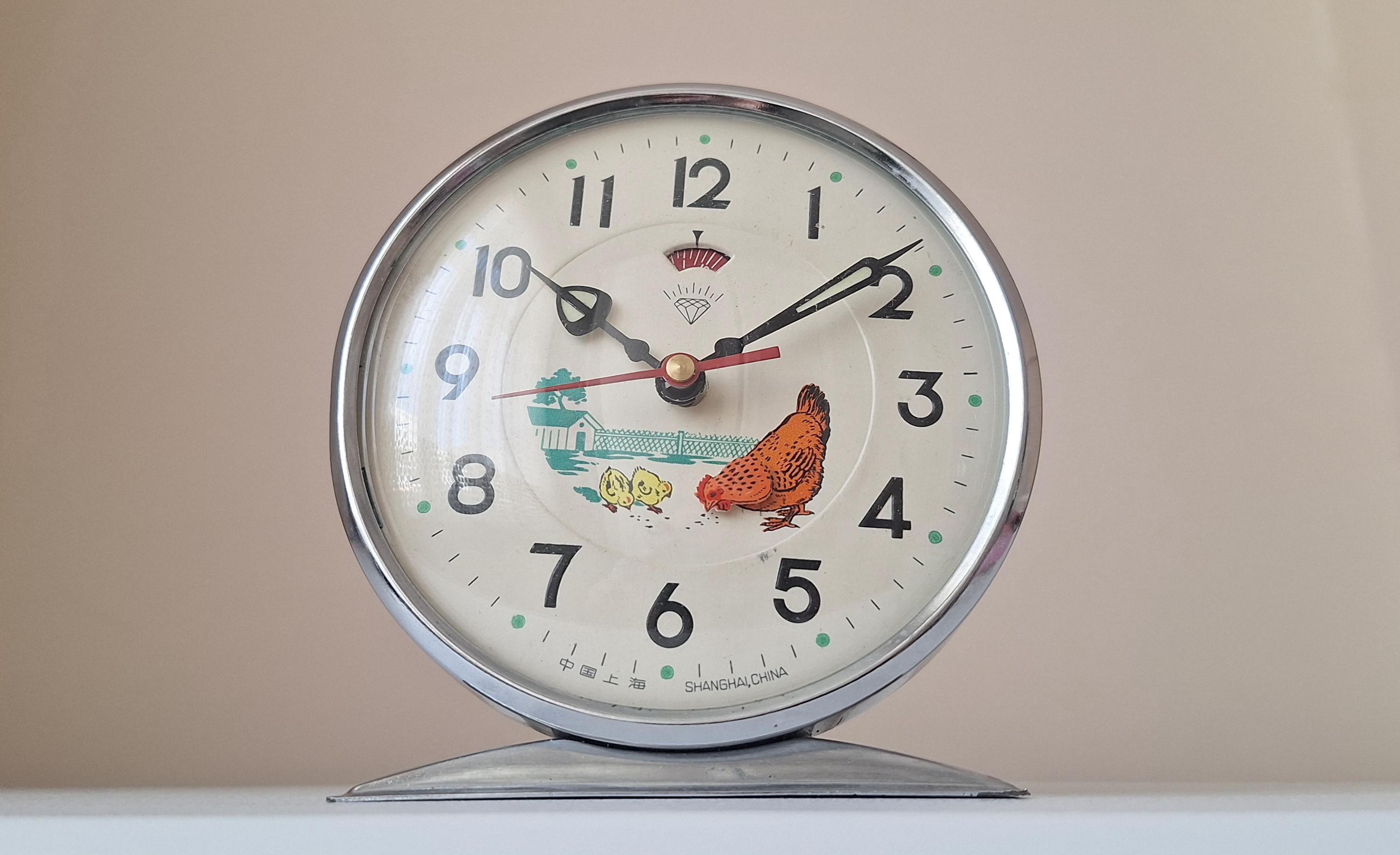 アンティークな1970年代の鶏の目覚まし時計：動く機械式置時計 - Etsy 日本